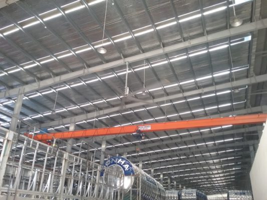 QUẠT TRẦN CÔNG NGHIỆP - QUẠT CHO MỌI CÔNG TRÌNH 1 QUẠT TRẦN CÔNG NGHIỆP HVLS