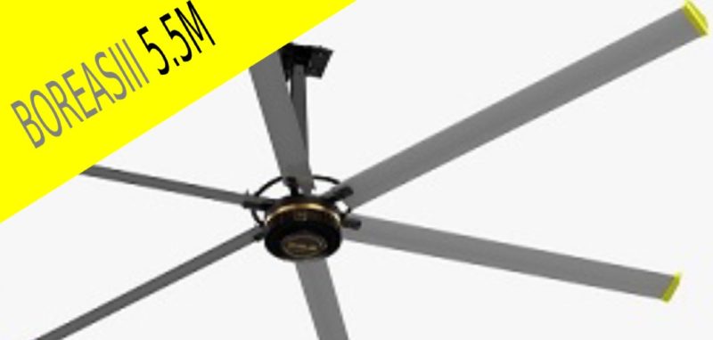 Quạt trần công nghiệp Boreas III 5,5 m 6 QUẠT TRẦN CÔNG NGHIỆP BOREAS 3 CÁNH DÀI 5,5 M